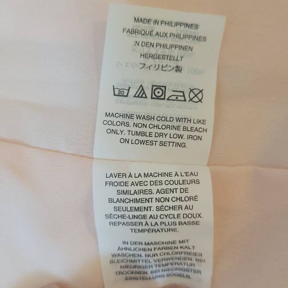 J. Crew Wrap Dress Crepe Cream Pink Tie Waist Long Sleeves Size 10T - Picture 10 of 13